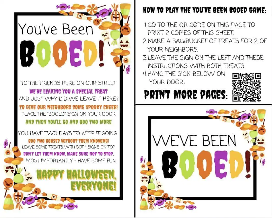 set of you've been booed printables from canva.